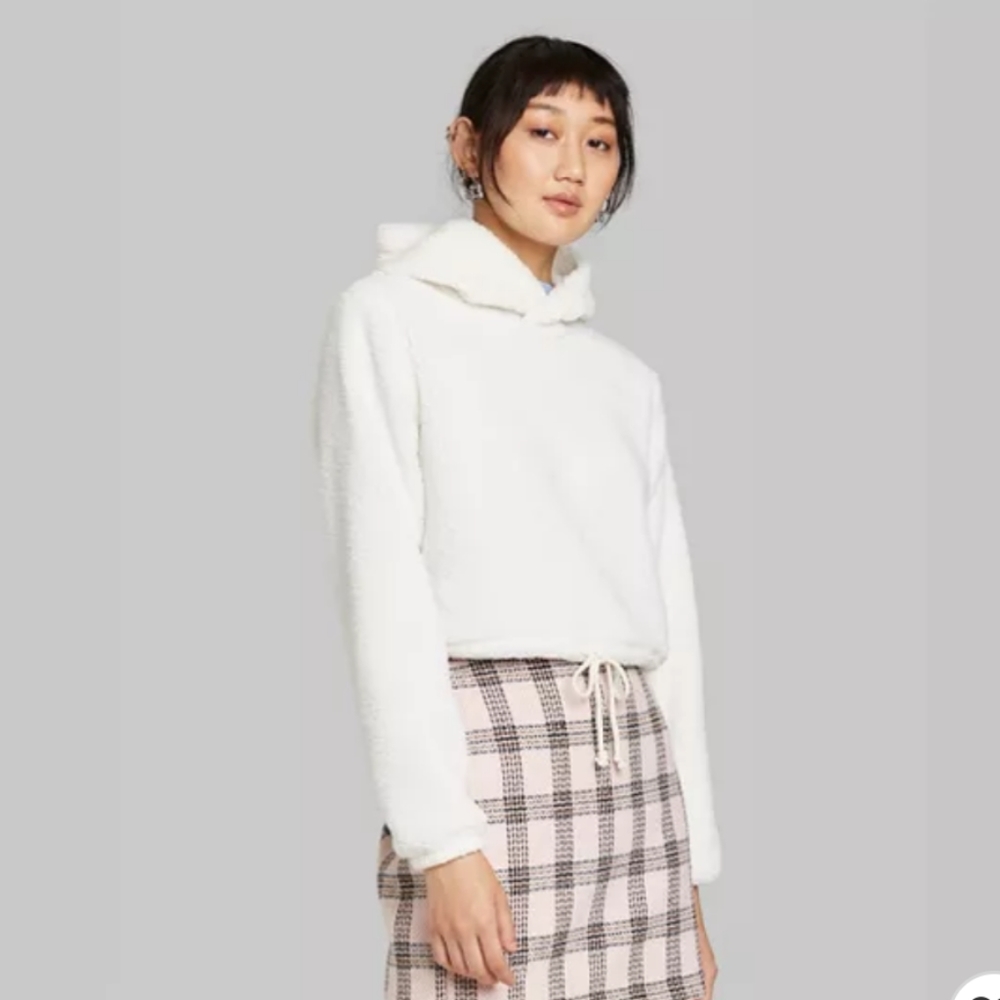 Target Wild Fable Sherpa Crop Hoodie